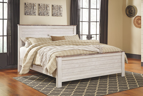 Willowton - California King Panel Bed - Whitewash