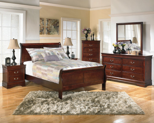 Alisdair - 4 Pc. - Dresser, Mirror, Full Sleigh Bed - Dark Brown