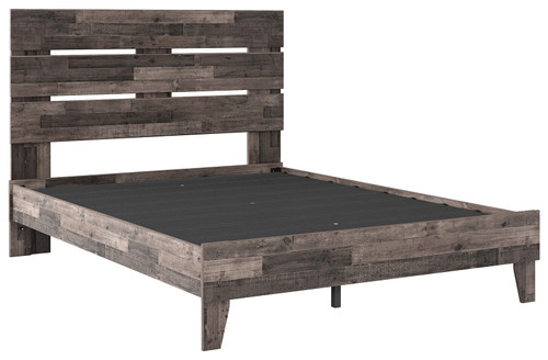Neilsville - Queen Panel Platform Bed - Multi Gray