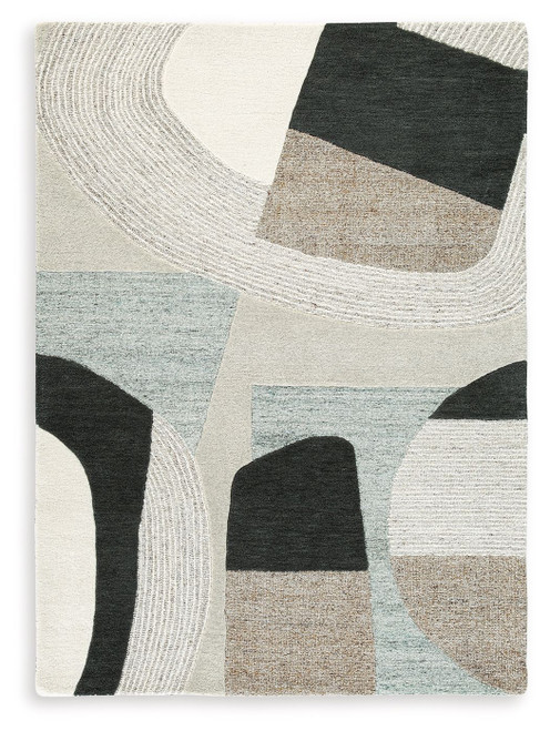 Edrickhill - 5' x 7' Rug - Grayish Teal / Taupe / Cream
