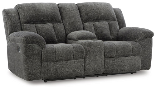 Frohn - Dbl Reclining Loveseat with Console - Graphite