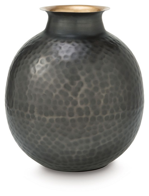 Woody - Vase - 12" - Pewter / Gold Finish