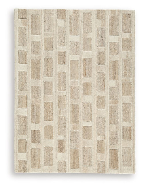 Lisgrove - 5' x 7' Rug - Tan / Brown / White