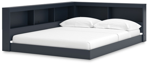 Simmenfort - Full Bookcase Storage Bed - Navy Blue
