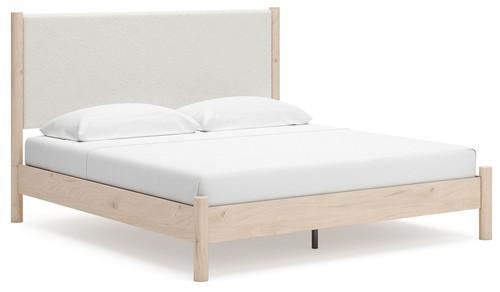 Cadmori - King Upholstered Panel Bed - Two-tone