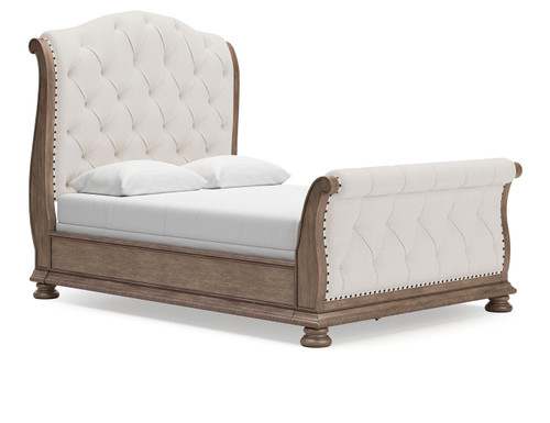 Ardenfield - Queen Upholstered Sleigh Bed - Light Brown