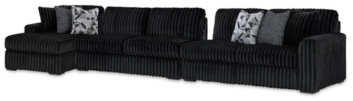 Midnight-Madness - 3-Piece Sectional With Laf Corner Chaise - Onyx