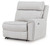 Social Pointe - 5-Piece Power Reclining Sectional With Storage Consoles And Armless Chair - Pearl / Ash