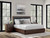 Dilenno - King Upholstered Panel Bed - Dark Brown