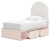 Wistenpine - Twin Upholstered Panel Bed With Side Storage - Blush