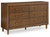 Lyncott - 6 Pc. - Dresser, Mirror, Queen Upholstered Bed, 2 Nightstands - Brown