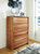 Dressonni - 5 Pc. - Dresser, Mirror, Chest, Queen Panel Bed - Brown