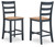 Gesthaven - 5 Pc. - Rectangular Dining Room Counter Table, 4  Barstools - Natural / Blue