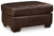 Santorine - 4 Pc. - Sofa, Loveseat, Chair, Ottoman - Dark Brown