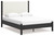 Cadmori - 6 Pc. - Dresser, Mirror, Chest, Queen Upholstered Panel Bed - Black / White