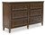 Sturlayne - 6 Pc. - Dresser, Mirror, Chest, Queen Upholstered Panel Bed - Brown