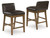 Cabalynn - 5 Pc. - Rectangular Dining Room Counter Table, 4 Upholstered Barstools - Light Brown
