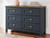 Landocken - 8 Pc. - Dresser, Mirror, Chest, Twin Panel Bed, 2 Nightstands - Brown / Blue