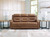 Knightington - Power Reclining Sofa With Audio Seating - Caramel