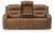 Knightington - Power Reclining Sofa With Audio Seating - Caramel