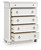 Rowlenstown - Five Drawer Chest - Antique White
