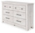 Makidern - Six Drawer Dresser - Whitewash