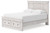 Makidern - Queen Panel Storage Bed With Under Bed Storage Unit And Storage Footboard - Whitewash