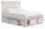 Makidern - Queen Panel Storage Bed With Under Bed Storage Unit And Storage Footboard - Whitewash