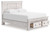Makidern - Queen Panel Storage Bed With Storage Footboard - Whitewash