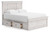 Makidern - Queen Panel Storage Bed With 2 Under Bed Storage Units - Whitewash