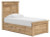 Makidern - Twin Panel Storage Bed With Under Bed Storage Unit - Tan