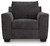 Loreo - 2 Pc. - Chair, Ottoman - Ebony
