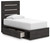 Hollivern - Twin Panel Bed With Storage - Dark Gray