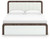 Kendanport - King Upholstered Bed - White / Brown