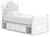 Kozlani - Twin Upholstered Panel Storage Bed - White