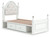 Kozlani - Twin Upholstered Panel Storage Bed - White