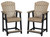 Fairen Trail - Barstool (Set of 2) - Black / Driftwood