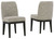 Burkhaus - Dining UPH Side Chair (Set of 2) - Beige / Dark Brown