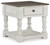 Havalance - Square End Table - White / Gray