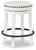 Valebeck - 5 Pc. - Counter Table With Wine Rack, 4 Swivel Stools - White / Brown
