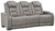 The Man-den Gray Pwr Rec Sofa With Adj Headrest