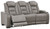 The Man-den Gray Pwr Rec Sofa With Adj Headrest