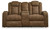 Wolfridge - Power Reclining Loveseat With Console /Adj Hdrst - Brindle