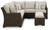 Brook Ranch - Sofa Sectional, Bench With Cushion (Set of 3) - Brown