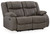 First Base - Reclining Loveseat - Gunmetal