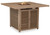 Walton Bridge - 5 Pc. - Square Bar Table W/Fire Pit, 4 Barstools - Driftwood