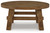 Mackifeld - Round Cocktail Table - Warm Brown