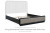 Rowanbeck - King Upholstered Panel Footboard with Rails - Gray / Black