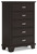 Covetown - Five Drawer Chest - Dark Brown