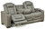 Backtrack Gray Pwr Rec Sofa With Adj Headrest